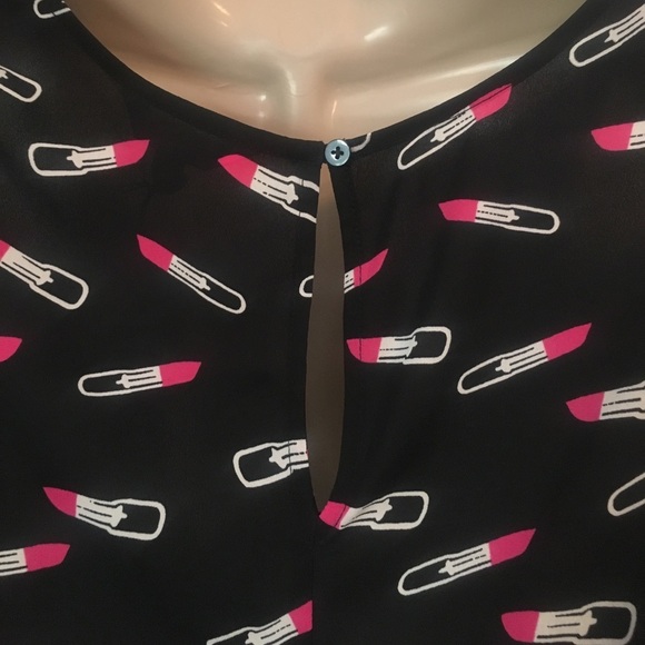 NWT Charming Charlie’s lipstick black tank top- m - Picture 5 of 5